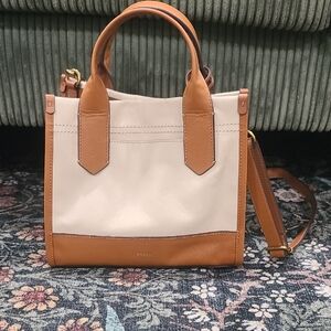 Fossil Women's Cream and Brown Satchel